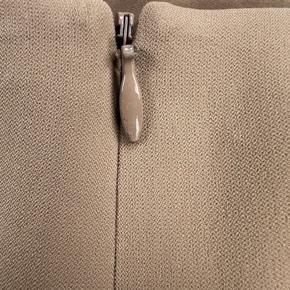Carlisle Camel Brown Cat Scratch Stitching Pencil Skirt Knee Length Lined Size 4 - Picture 11 of 13